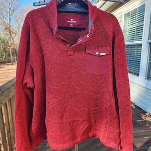 Woolrich Burgandy 1/4 Snap Fleece Long Sleeve Pullover Sweater Mens sz 2XL